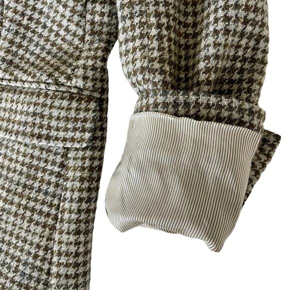 J. Crew Collection Irish Wool Houndstooth Moore Blazer Green Gray Tweed 2 - Picture 9 of 16